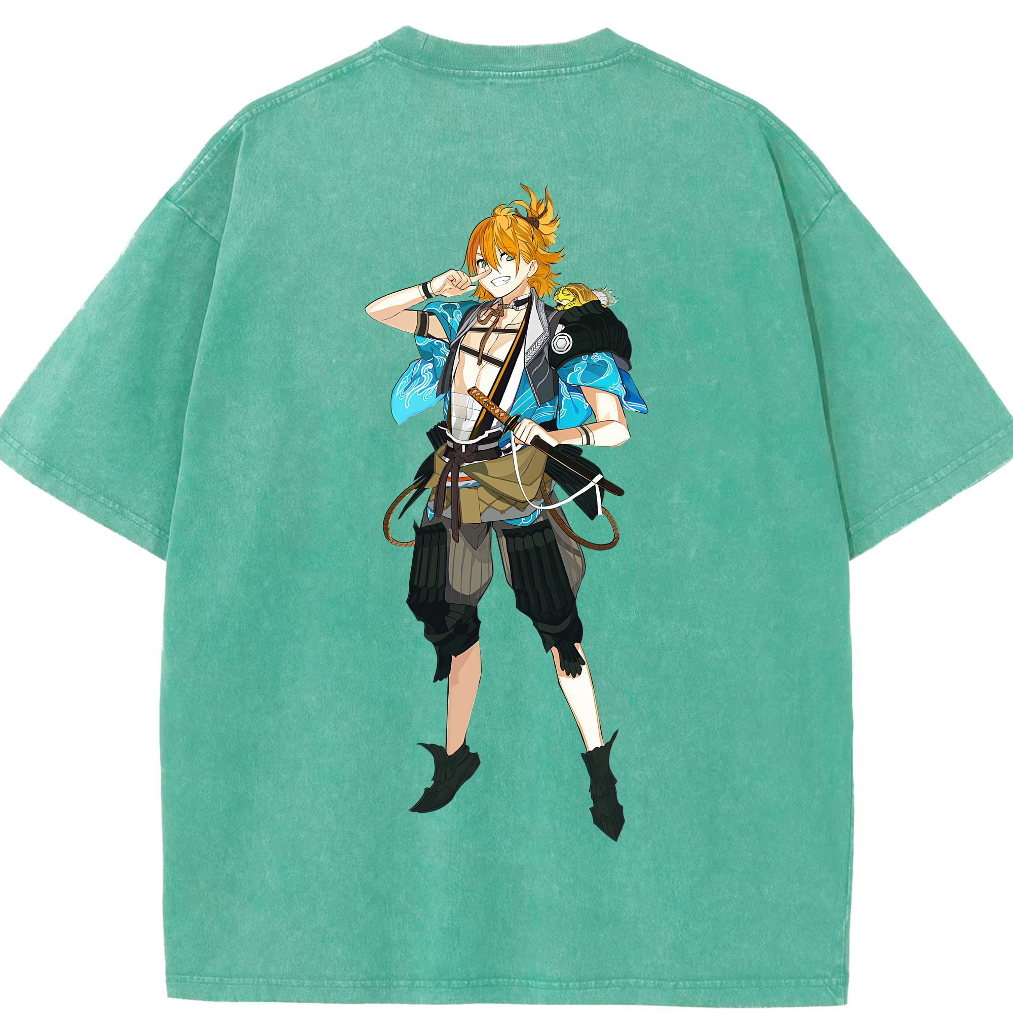 （画像用） 刀剣乱舞 Touken Ranbu 綿100% ヴィンテージ風 半袖Tシャツ（背面プリント）